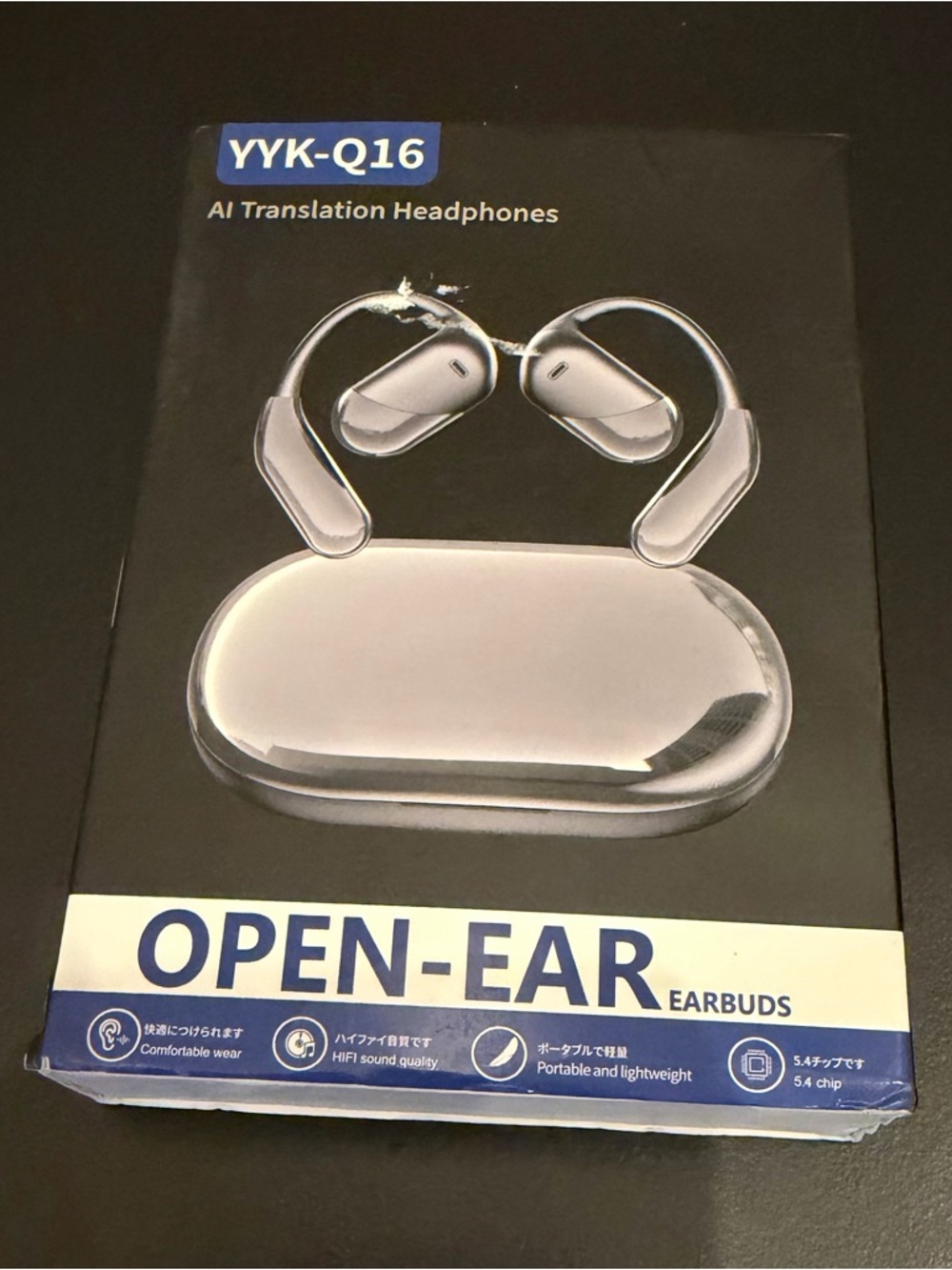 YYK-016 Open-Ear AI Translation Headphones - Silver/Black